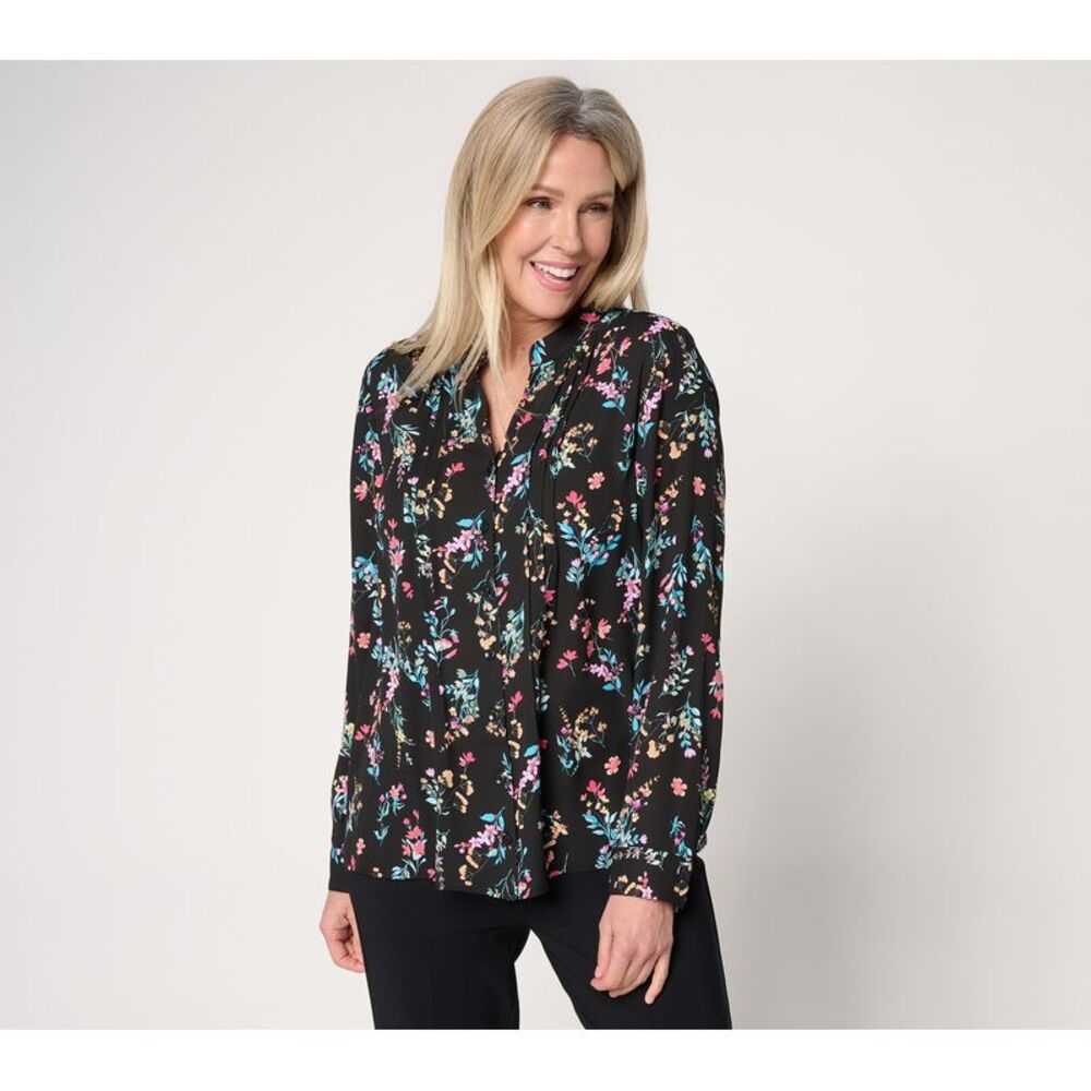 Liberare Women's Top Sz M Make Your Selection: Joan Rivers Pintuck Black A723840